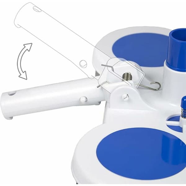 Pool Cleaner, Portable Pool Jet Vacuum Cleaner, Wheel-Mounted Suction Brush Head with Side Brushes