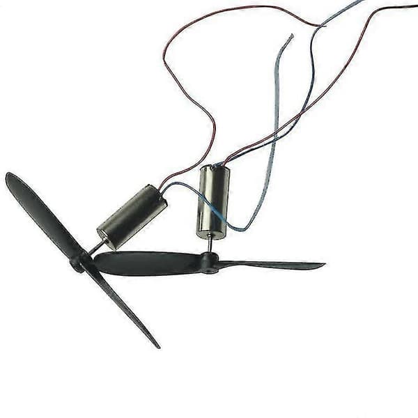 Detaljer om 2 stk. 3,7V 48000 omdr./min. kerneless elektrisk motor + propel til RC-legetøj -JA