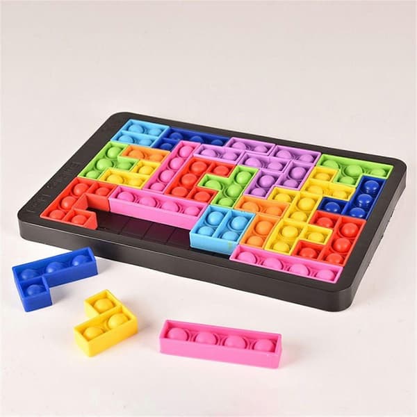Power Your Fun Pop Puzzle Popper Fidget Spel - 27-bitars Pusselspel Pop Push It Bubble Sensoriska Fidget Leksaker för Stresslindring Silikonspel