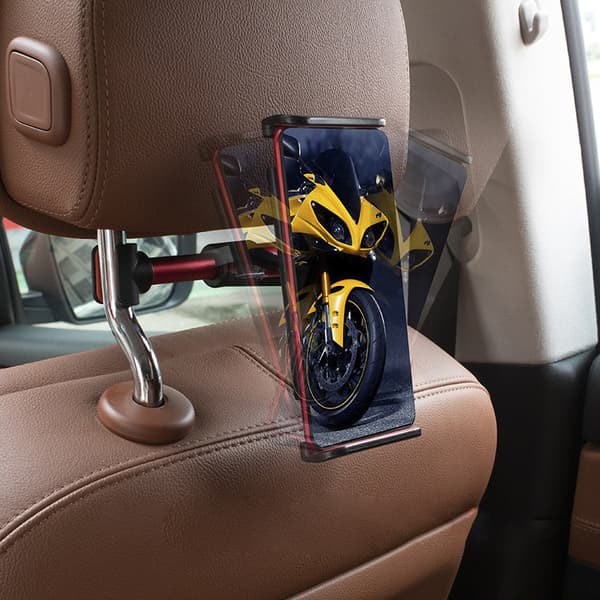 Headrest Flat Mobile Phone Holder 4-11 Inch Automatic Seat Headrest Phone Holder Supports Adjustable Flat Mobile Phone Holder Red