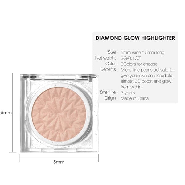 Face Highlighter Glitter Waterproof Sweat Resistant Long Lasting Shimmer Makeup Powder (#3)