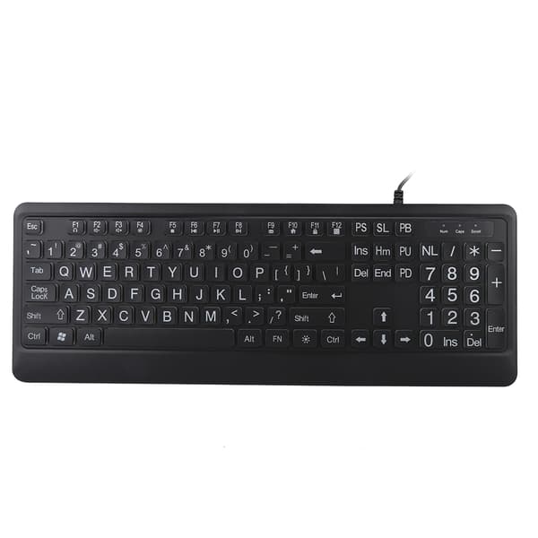 Ergonomisk USB-interface Multimedia LED Hvid Baggrundsbelyst Tastatur til Ældre