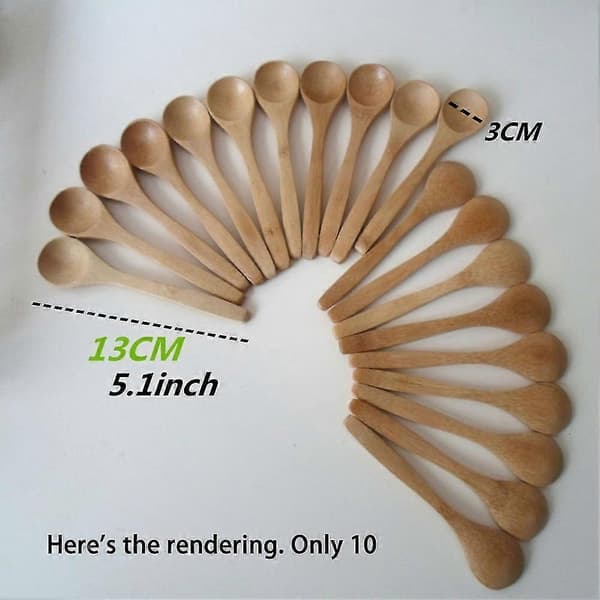10 pcs Bamboo Honey Spoon Eco-Friendly Household Items Kitchen Spice Scoop Coffee Spoon Dessert