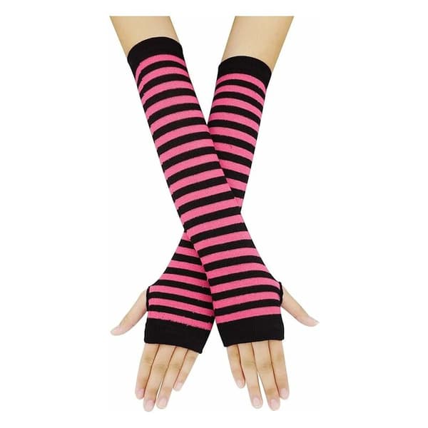 Kvinnor Punk Gothic Rock Långärmade Varma Fingerlösa Handskar