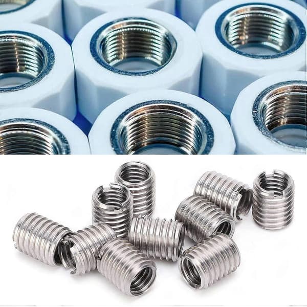 10 stk. Gevindreduceringsindsatser M10 til M8 - Perfekt til Reparation, Luft, Hydraulisk Anvendelse