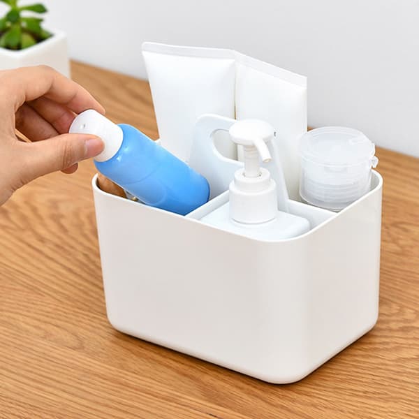 Bathroom Organizing Basket with Divided Compartments, Portable Caddy for Easy Transport, Durable Material Storage Solution, Handheld Toiletry Basket