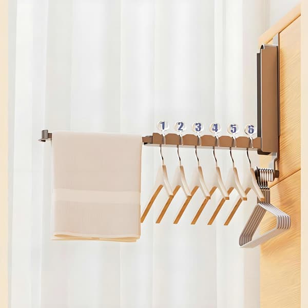 Door Hook Clothes Rack Improved Foldable Drying Rack with Extendable Rod Portable Over the Door Laundry Rack Suitable for Travel and Home Use