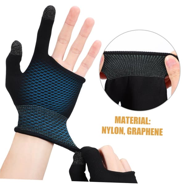 fingerhandsker til mobilspil tynde af nylon med Graphen elastiske og behagelige 2 par præcis kontrol til mobilspil Kattehandsker -