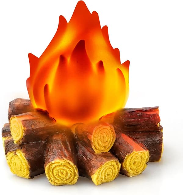 Campfire Night Light for Kids Room Decor Wood Effect Lamp Party Decoration