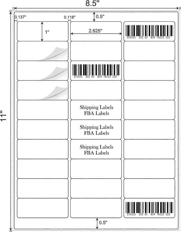Address Labels 1500 Label Stickers for Laser/Inkjet Printer Mail