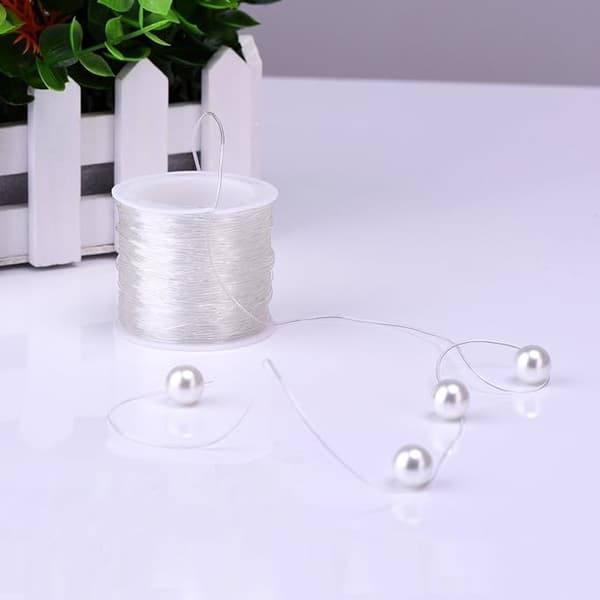 1 mm och 30 m transparent elastisk pärltråd för smyckesarmband, transparent