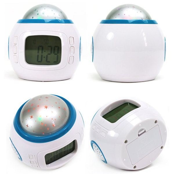 Projection Light Clock Backlight Snooze Function Sky Projector Digital Alarm Clock with Music Thermometer Calendar