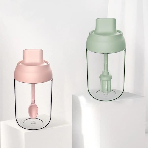 Krydderboks i glass Krydderkrukke GRØNN B B grønn B-B