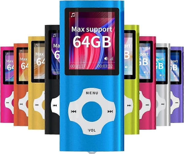 MP3/MP4 Bärbar Spelare, 1,8 Tums LCD-Skärm, Max Stöd 64GB, Blå blue
