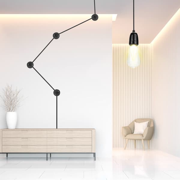 LED E27 85-265V Pendellampe i vintagestil med 4m strømkabel (keramik)