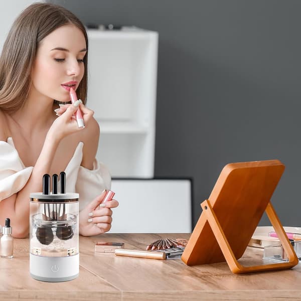 Makeupbørsterenser, Elektrisk børsterenser, Tør makeupbørsterenser, Automatisk og bærbar USB-makeupbørsterenser