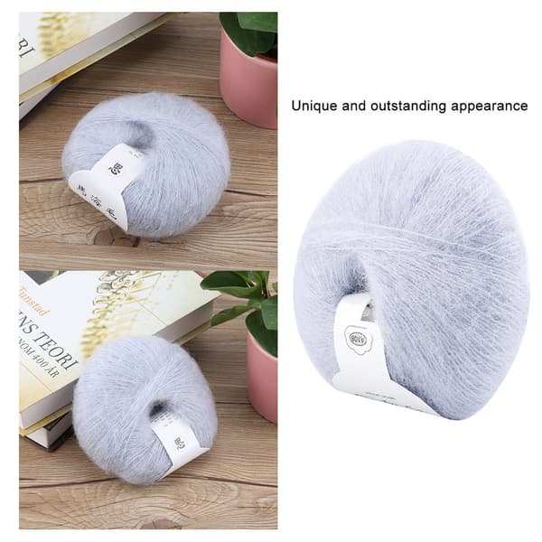 Mykt mohair strikkegarn DIY sjal skjerf heklegarn tilbehør (grå)