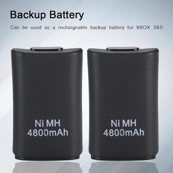 Kit til Xbox 360-controller, 2*4800mAh batteri USB-ladekabel+ladestation