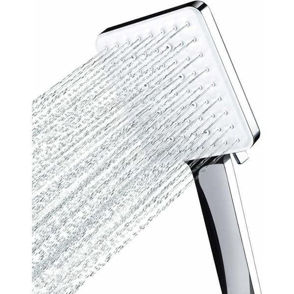 Shower Head, Large Square Shower Head with One-Hand Control, High-Pressure Shower Head with 6 Spray Modes, Chrome