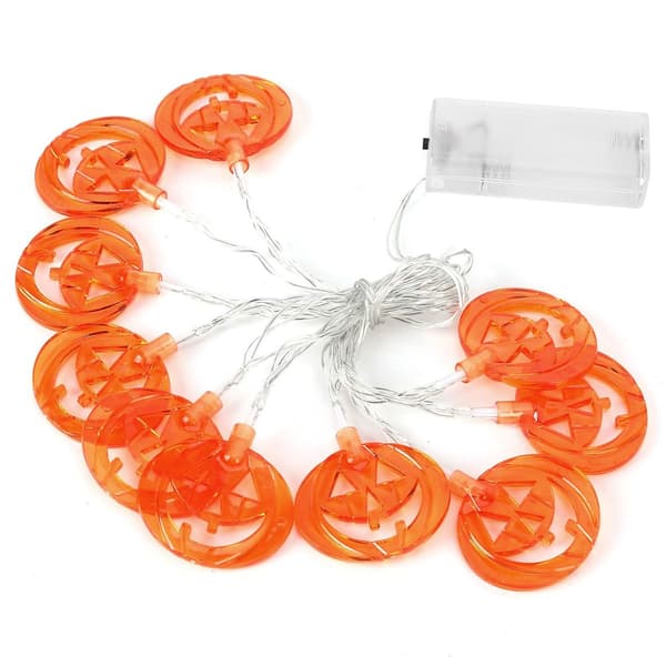 2m flat gresskar lysslynge 10 LED dekorativ Halloween-lampe KLB