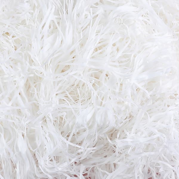 500g strimlet hvidt papir med bløde krøller til indpakning, perfekt til at fylde gaveæsker, pakker og kurve. Stærkt raffia strimlet papir