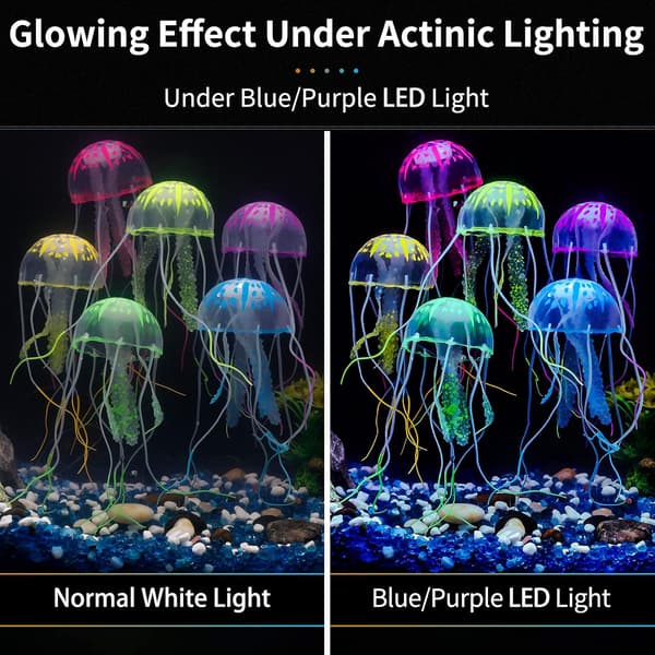 6 Lysende Vandmænd Dekoration til Akvarium Akvarium