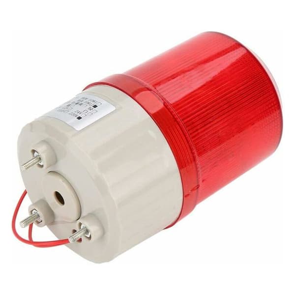 220V 2A Röd LED Nödljus Backup Strobe Roterande Larm LED Strobe Akusto-optiskt Larmsystem