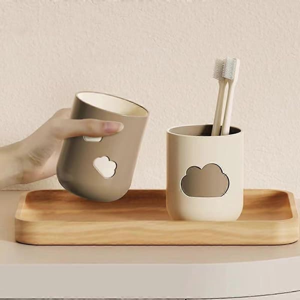2 Pcs Simple Cloud-shaped Mouthwash Cup for Home, Creative and Cute