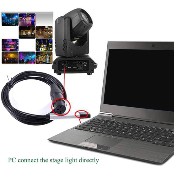 USB til RS485-interfaceadapterkabel til scenebevægeligt hovedlys DMX512 PC-controller signalomdannelse