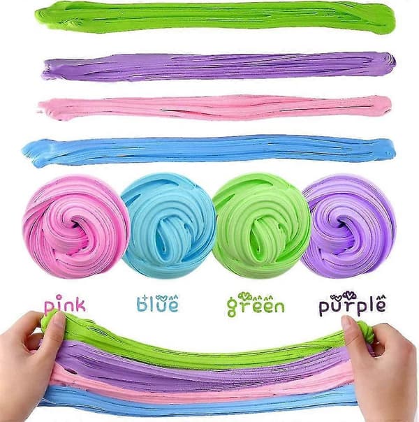 Blandet fluffy Floam-slim, strækbart, blødt lerlegetøj, giftfrit for børn og voksne