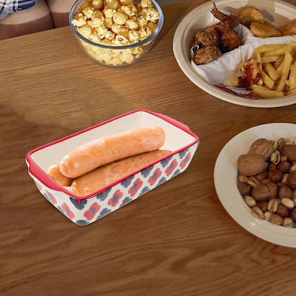 Rektangulær bakeform Keramisk bakeplate for steking Ostform Bakeskål