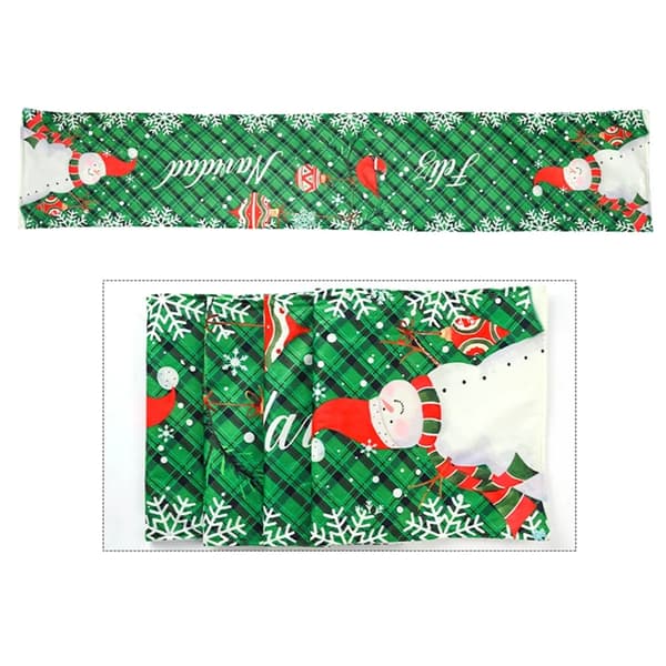 Christmas Table Flag, Snowflakes Green Plaid Snowman Table Flag, Christmas Decoration