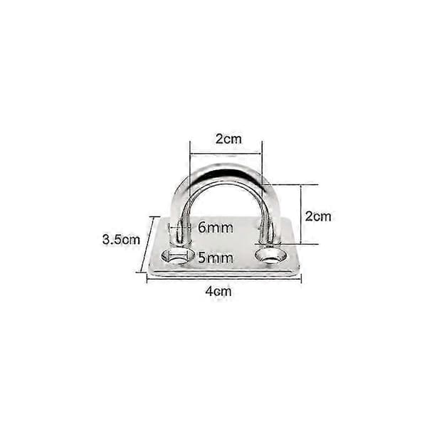 M6 304 Rustfrit Stål Aflang Øjeplade, Marine Hardware Klampe Krogøje (4 stk., sølv)