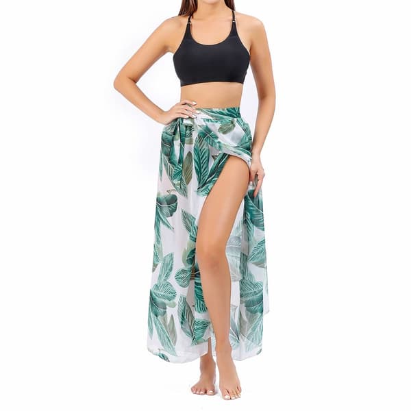 Sarong Coverup Blus Dam Baddräkt Strand Tie Wrap Omlottklänning