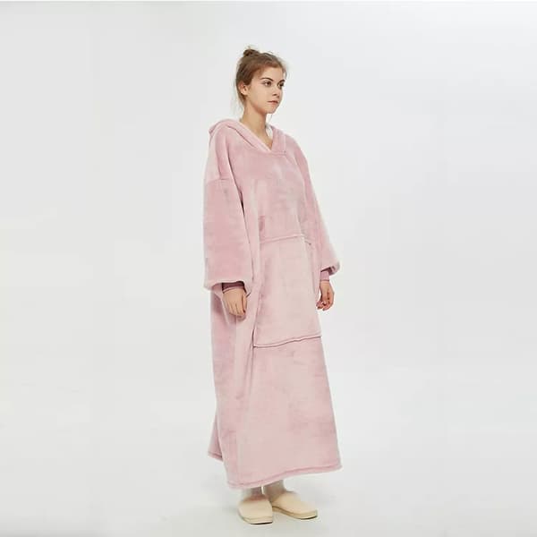 Lang Oversized Hættetrøje - Rosa (120cm)
