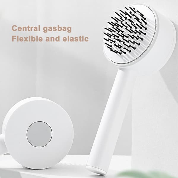 Hvid - 1 Styk 3D Luftpude Massager Selvrensende Hårbørste DXGHC