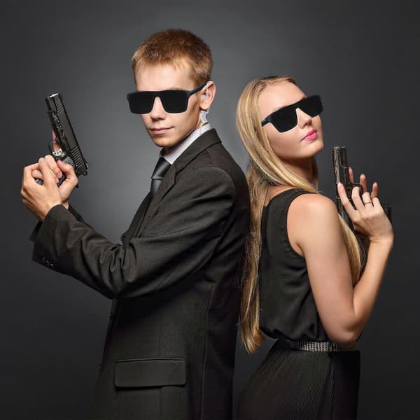 Agent Secret Service Kostymesett Spiondrakt Tilbehør for Menn Kvinner Barn til Cosplay