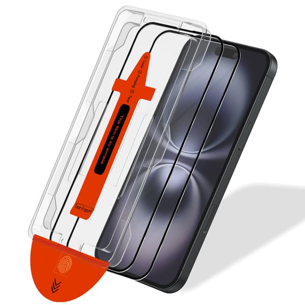 2-pack iPhone 16 Plus Skärmskydd - Härdat Glas | [Automatisk Installation] - Bubbel-fritt i-FA- Iphone 16 Plus Iphone 16 Plus