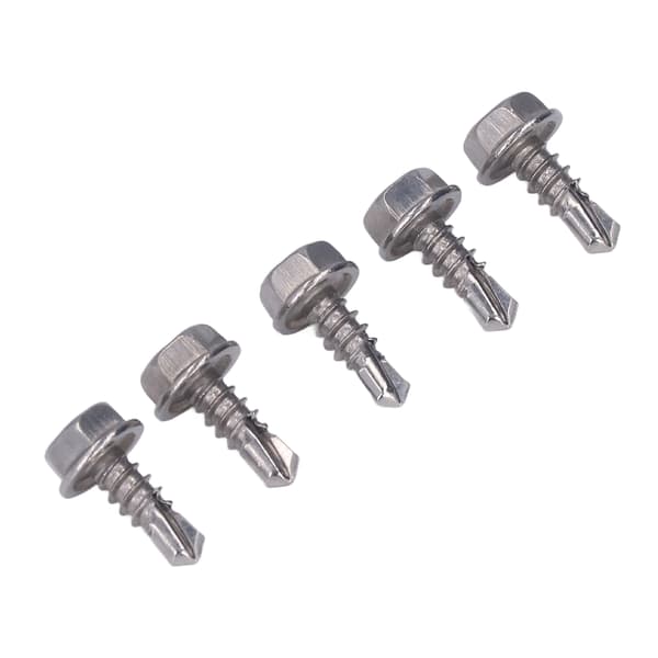 50pcs Self-Tapping Screw Hex Washer Stainless Steel 4.8x13mm Fastener Accessory Set Kit