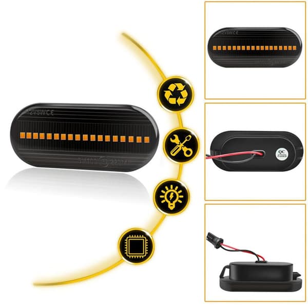 Blinklys til Golf 12V LED-blinklys 14805294 4M5A13K309AA Sort skal