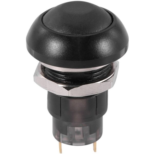 On-Off Waterproof Latching Push Button Switch 12Mm Spst 2A IP67, Black