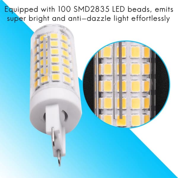 10W G9 100W LED Ceramic Corn Bulbs, No Flicker, Wide Beam Angle, 2 Pcs Natural White