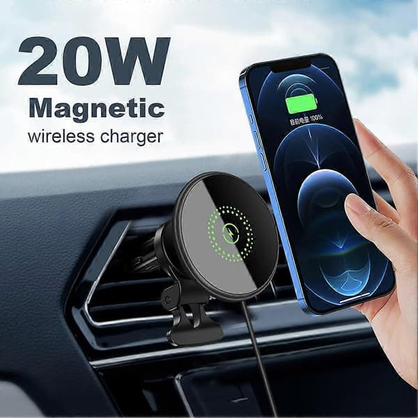 Magnetisk biltelefonholder 20W rask trådløs lader for iPhone 12 13
