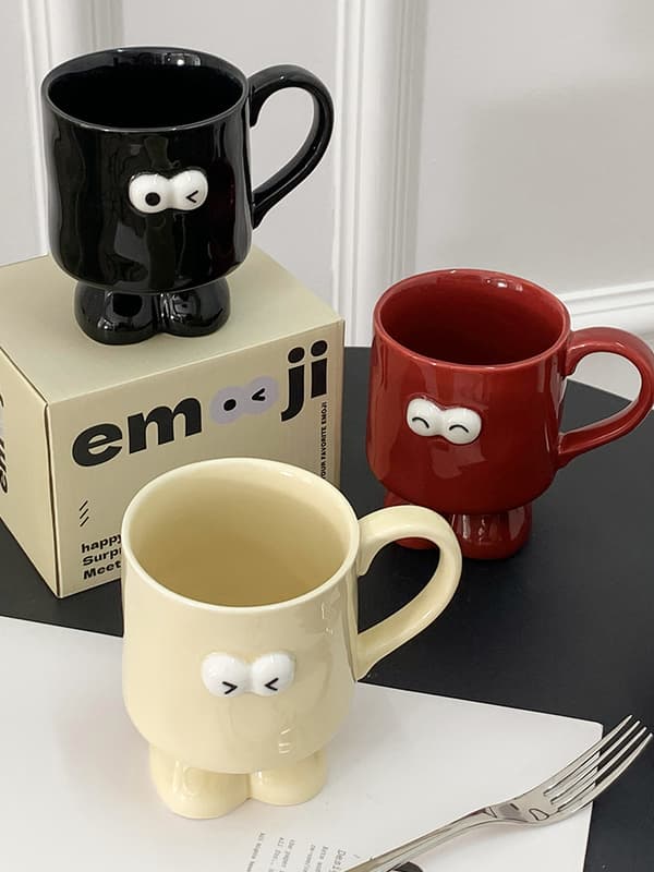Nyhet Keramisk Kreativ Mugg, Uttryck Par Vatten Kaffekopp