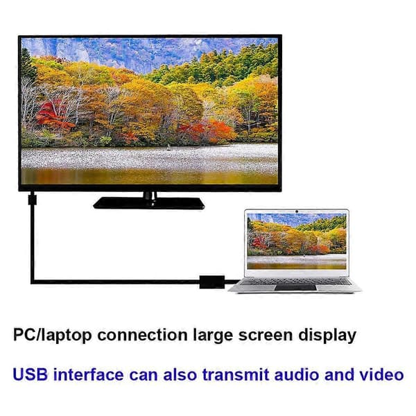 XCU01 3m HDMI HD Videokonverteringskabel USB 3.0 til HDMI 1080P Adapterkabel til Mac OS/Android/Windows