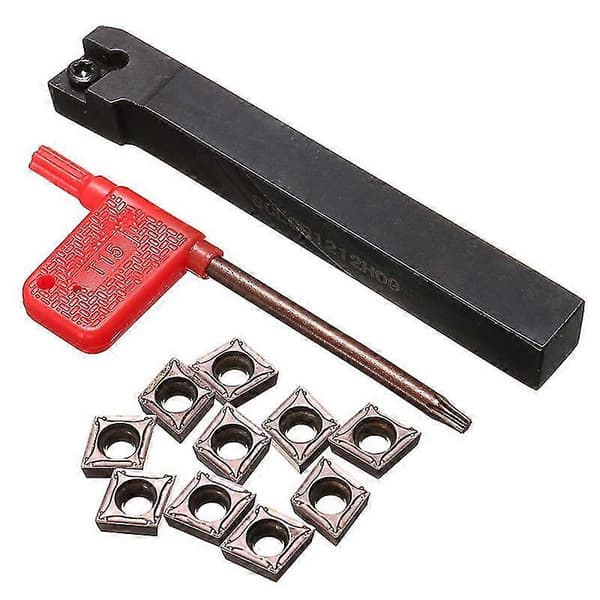 SCLCR1212H09 Holder Dreieverktøy Kutter Med 10 stk CCMT09T304-PM Bladinnsats CNC 100mm