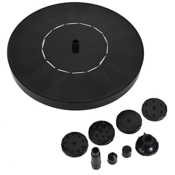 Stor soldrevet springvand med batteri og belysning 16cm