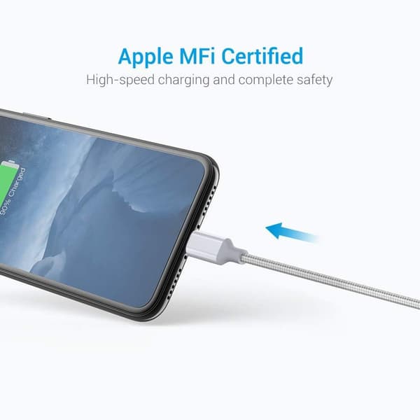Ilikable iPhone-opladerkabel sæt med 3-1/2/3m nylon Lightning iPhone-kabler KLB