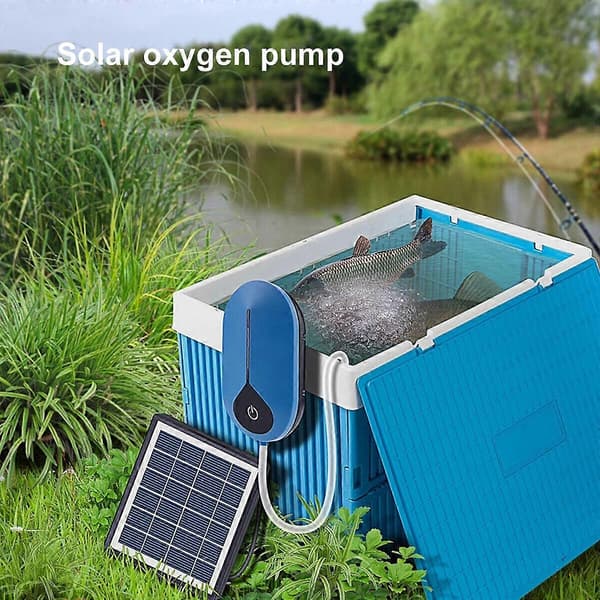 Solar Powered Oxygenator Air Stone Aerator Pond Water Oxygenator Oxygen Pump