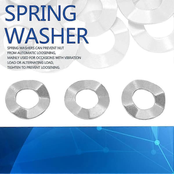 Wave Washer, Stainless Steel Spring Washer M10x5x0.3mm (20pcs)